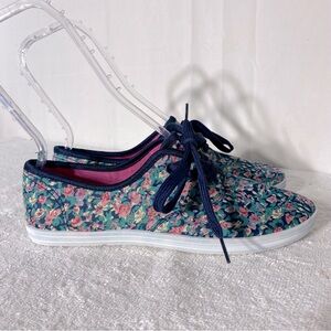 Vintage 90s Delia’s Floral Canvas Lace Up Sneakers 8 Cottagecore Countrycore